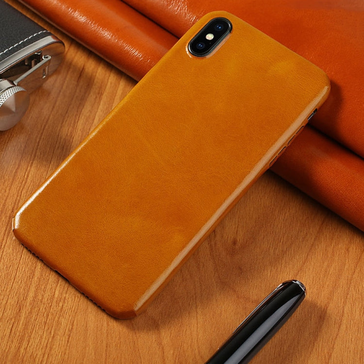 For iPhone XS Max 360 Degree Full Coverage Pasted Top-grain Leather Case