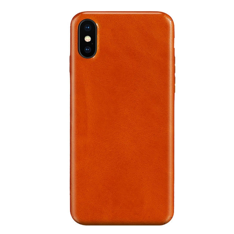 For iPhone XS Max 360 Degree Full Coverage Pasted Top-grain Leather Case