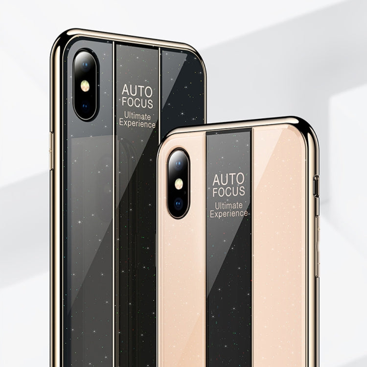 For iPhone XS Max Electroplated Mirror Glass Case