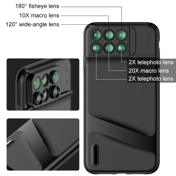 Mobile Phone Lens Wide Angle Fisheye Macro Telephoto SLR Phone Case for iPhone XS Max