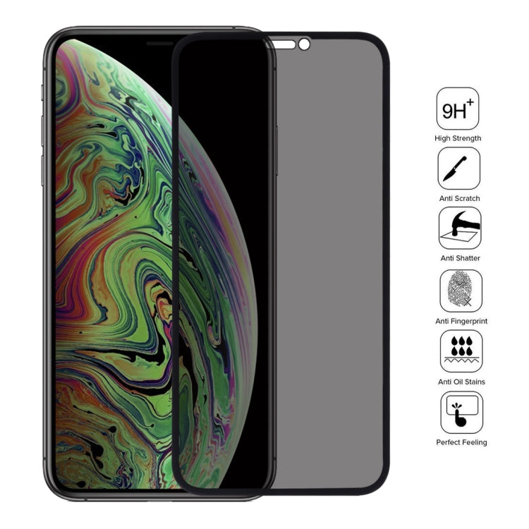 For iPhone XS Max 9H 6D Anti-peep Tempered Glass Film
