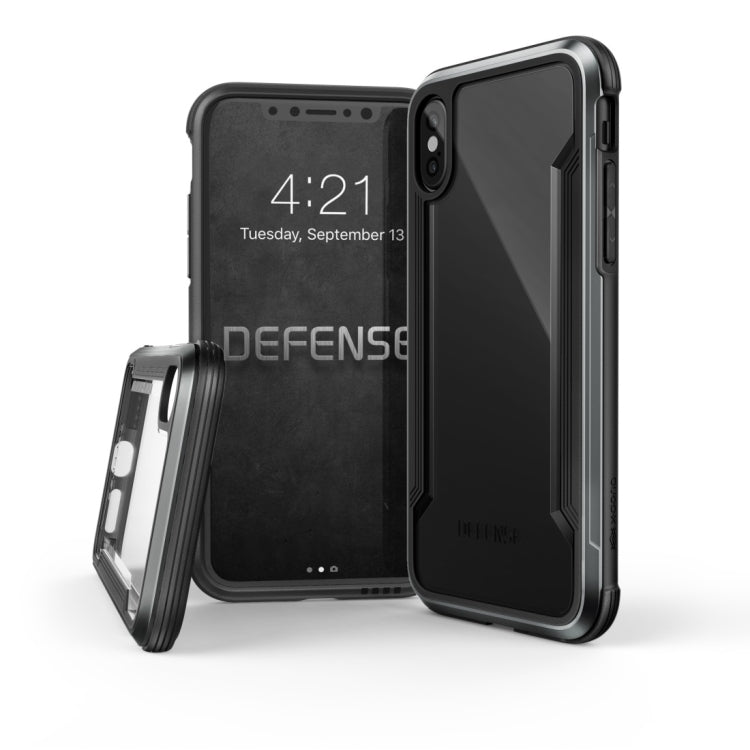 For iPhone XS Max X-doria PC+Metal+TPU Built-in Air Tank Shockproof Protective Case