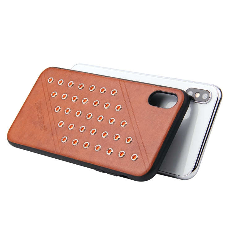For iPhone XS Max Star Series Retro Crazy Horse Texture PU Leather Case (Brown)