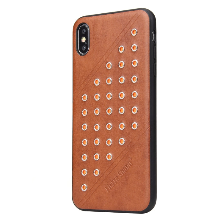 For iPhone XS Max Star Series Retro Crazy Horse Texture PU Leather Case (Brown)