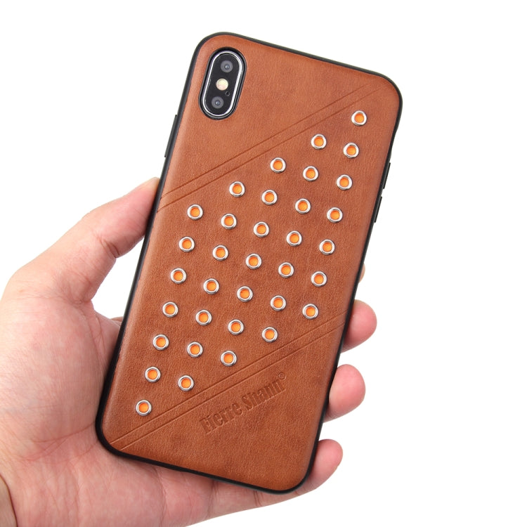For iPhone XS Max Star Series Retro Crazy Horse Texture PU Leather Case (Brown)