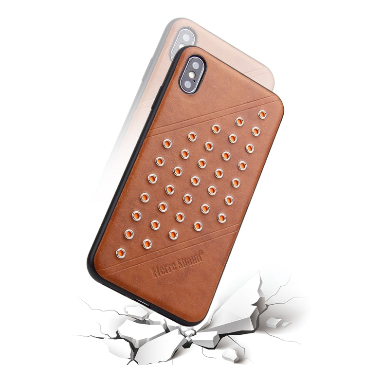 For iPhone XS Max Star Series Retro Crazy Horse Texture PU Leather Case (Brown)