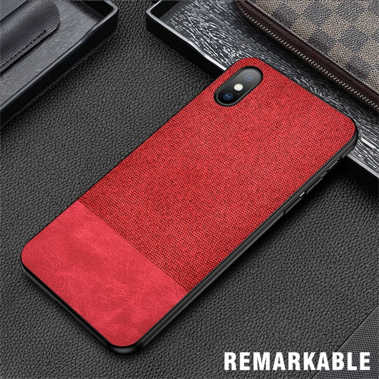 For iPhone XS Max Shockproof Splicing PU + Cloth Protective Case