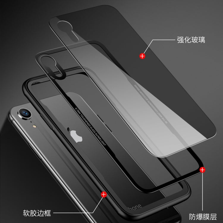 For iPhone XS Max CAFELE TPU + Tempered Glass Rear Cover Shockproof Protective Case