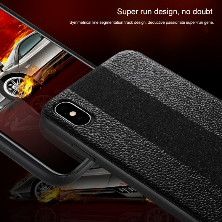 For iPhone XS Max SULADA Anti-slip TPU + Handmade Leather Case (Brown)