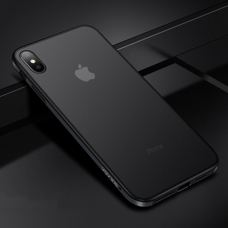 For iPhone XS Max SULADA Shockproof Aviation Aluminum Metal frame + TPU + Frosted Back Plate Case