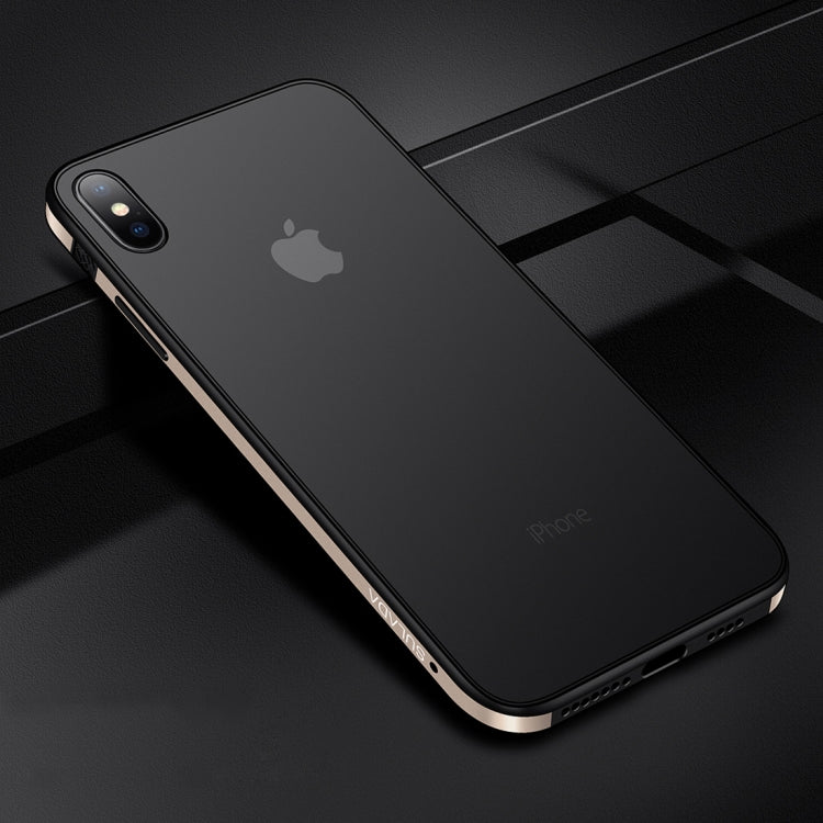 For iPhone XS Max SULADA Shockproof Aviation Aluminum Metal frame + TPU + Frosted Back Plate Case