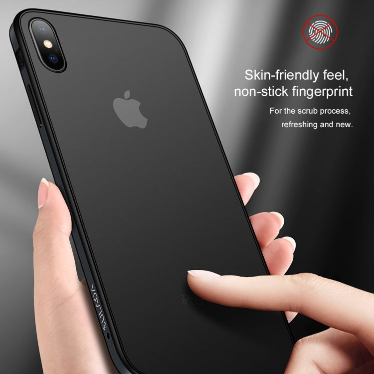 For iPhone XS Max SULADA Shockproof Aviation Aluminum Metal frame + TPU + Frosted Back Plate Case