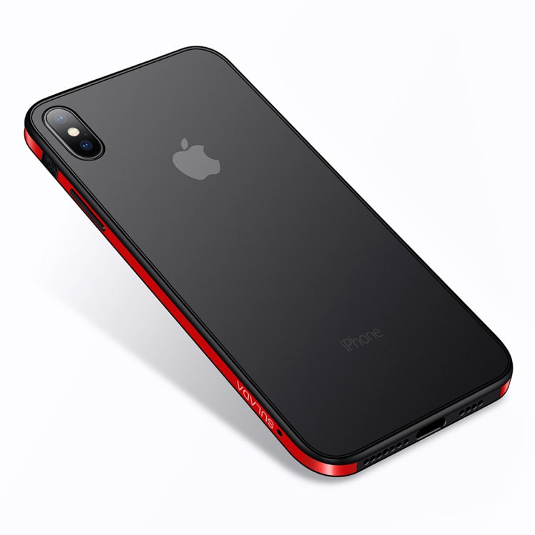 For iPhone XS Max SULADA Shockproof Aviation Aluminum Metal frame + TPU + Frosted Back Plate Case
