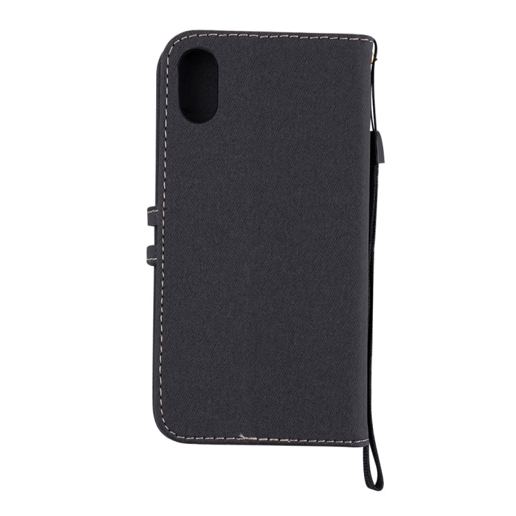 For iPhone XS Max Splicing Embossed Male Style Horizontal Flip Leather Case with Holder & Card Slots & Wallet & Lanyard