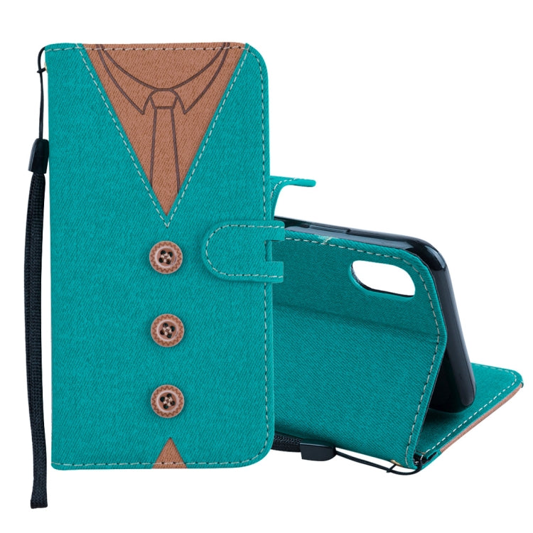 For iPhone XS Max Splicing Embossed Male Style Horizontal Flip Leather Case with Holder & Card Slots & Wallet & Lanyard