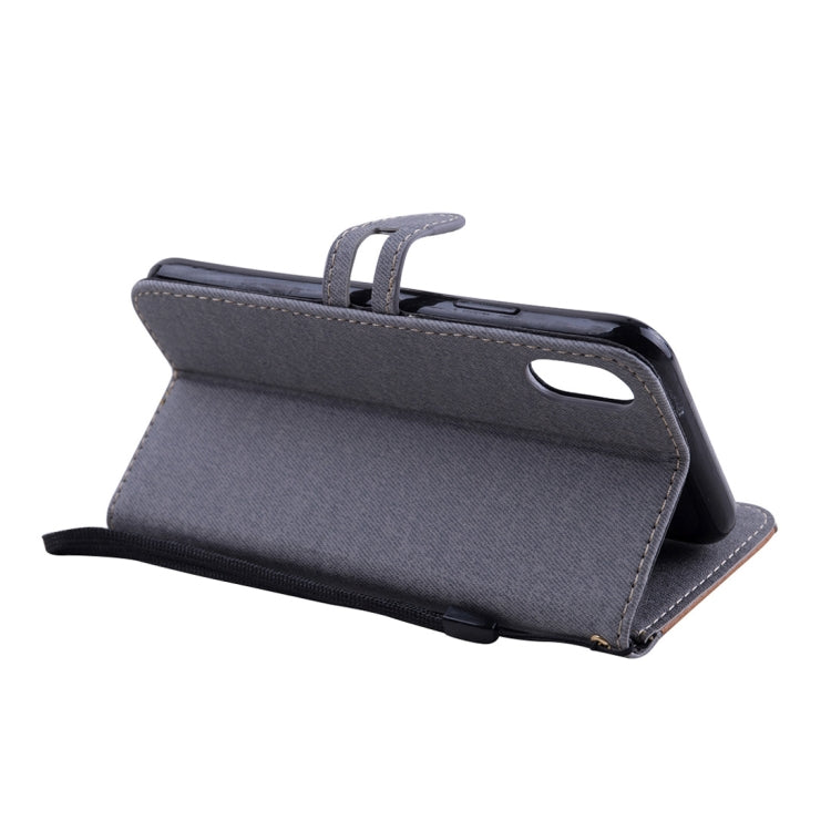 For iPhone XS Max Splicing Embossed Male Style Horizontal Flip Leather Case with Holder & Card Slots & Wallet & Lanyard