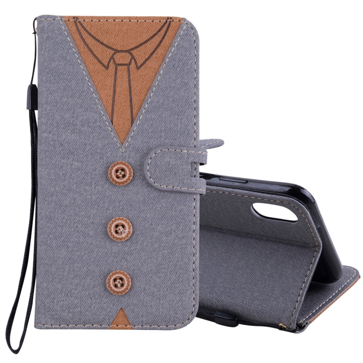 For iPhone XS Max Splicing Embossed Male Style Horizontal Flip Leather Case with Holder & Card Slots & Wallet & Lanyard