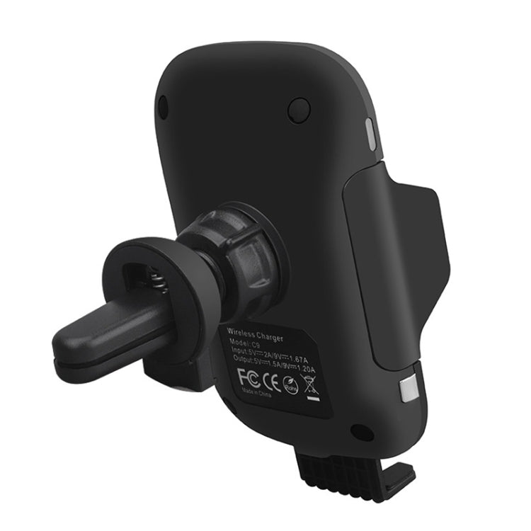 C9 Infrared Sensing Automatic Car Air Outlet Bracket Qi Standard Wireless Charger(Black)
