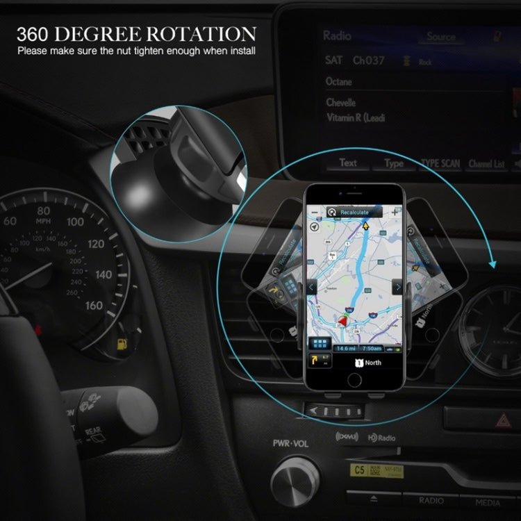 C10 Infrared Sensing Automatic Car Air Outlet Bracket Qi Standard Wireless Charger(Black)