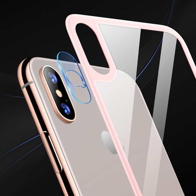 For iPhone XS Max TOTUDESIGN Rhino Family Tempered Glass Camera Lens + Back Protective Film Set (Black)