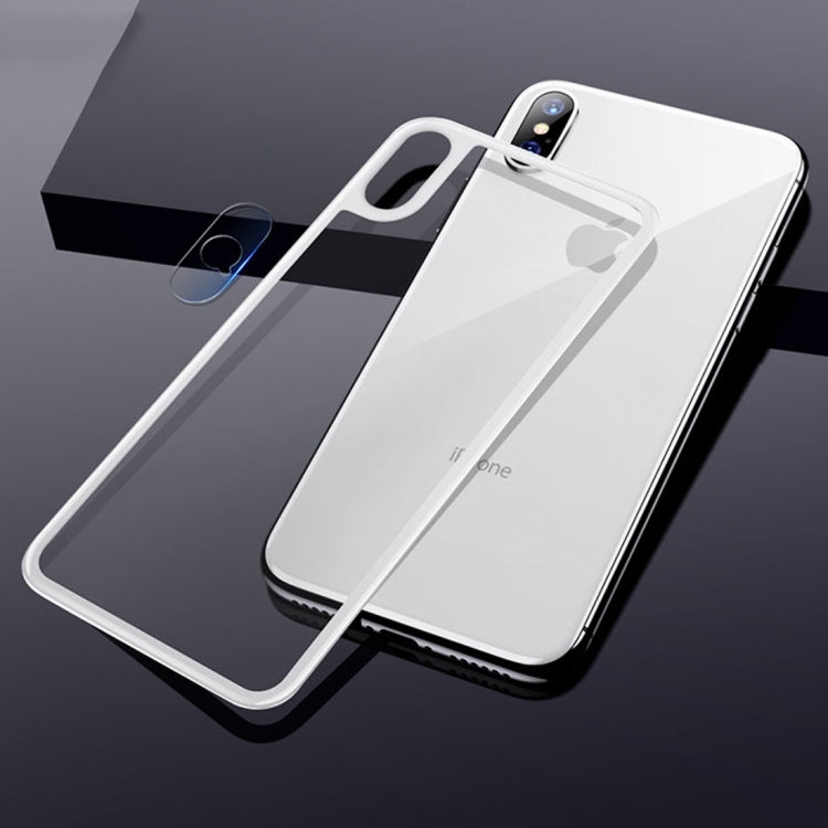 For iPhone XS Max TOTUDESIGN Rhino Family Tempered Glass Camera Lens + Back Protective Film Set (White)