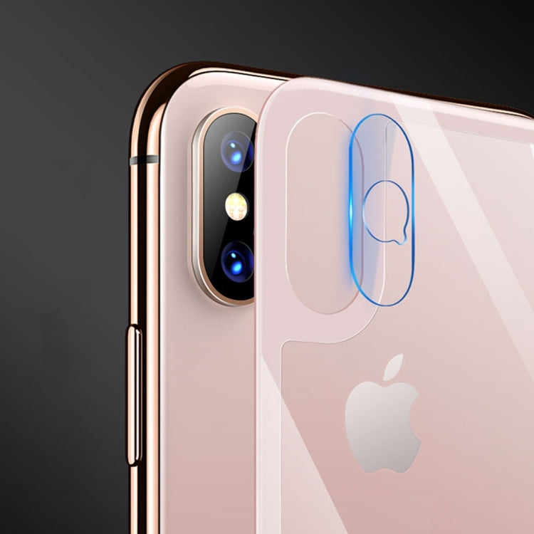 For iPhone XS Max TOTUDESIGN Rhino Family Tempered Glass Camera Lens + Back Protective Film Set (White)