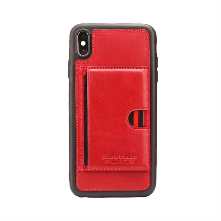 For iPhone XS Max Pierre Cardin PCL-P11 Shockproof TPU + Leather Protective Case with Holder & Card Slot