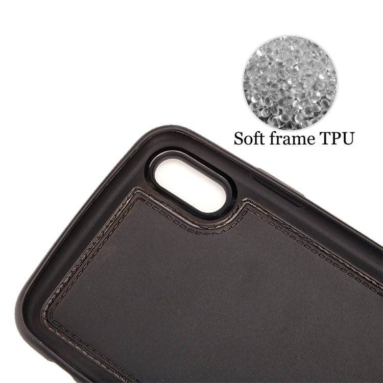 For iPhone XS Max Pierre Cardin PCL-P11 Shockproof TPU + Leather Protective Case with Holder & Card Slot