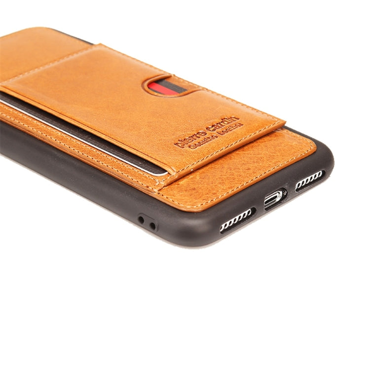 For iPhone XS Max Pierre Cardin PCL-P11 Shockproof TPU + Leather Protective Case with Holder & Card Slot