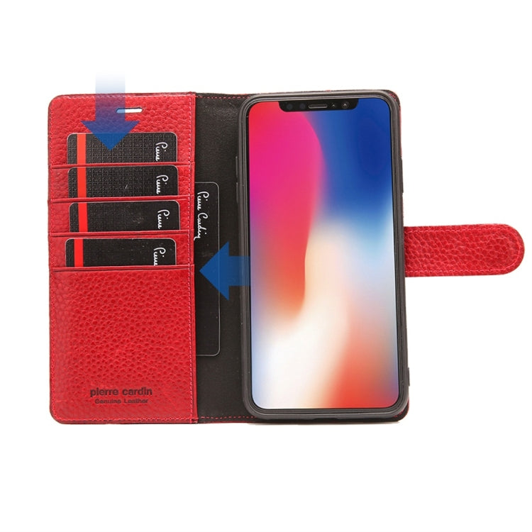 For iPhone XS Max Pierre Cardin PCS-P08 Horizontal Flip Leather Case with Holder & Card Slot