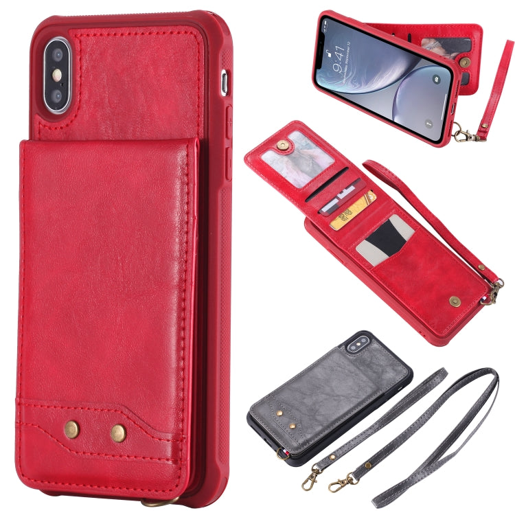For iPhone XS Max Vertical Flip Fashion Shockproof Leather Case with Holder & Photo Frame & Card Slots & Lanyard