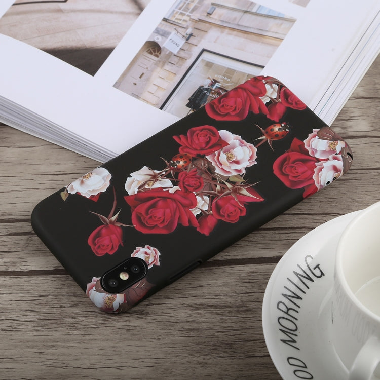For iPhone XS Max Luminous Rose Pattern PC Protective Case