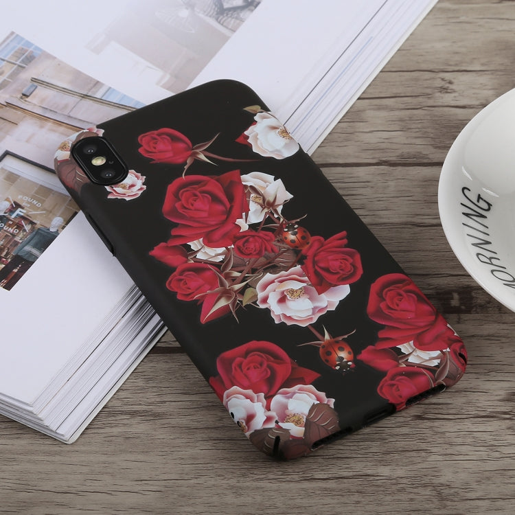 For iPhone XS Max Luminous Rose Pattern PC Protective Case