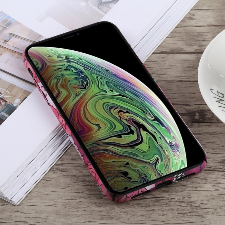 For iPhone XS Max Luminous Peony Pattern PC Protective Case
