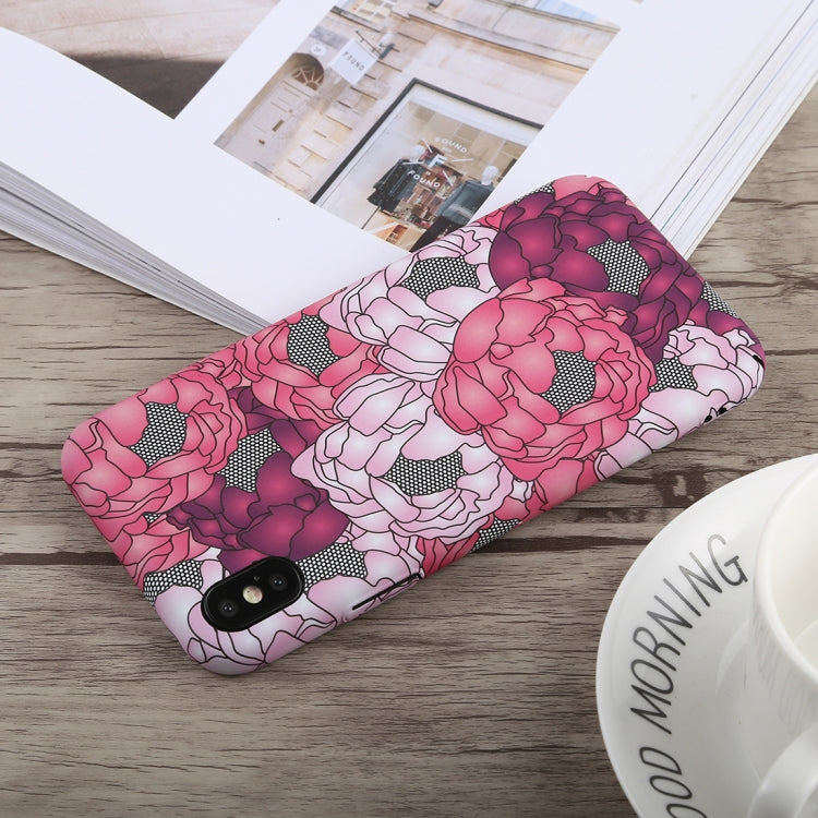 For iPhone XS Max Luminous Peony Pattern PC Protective Case