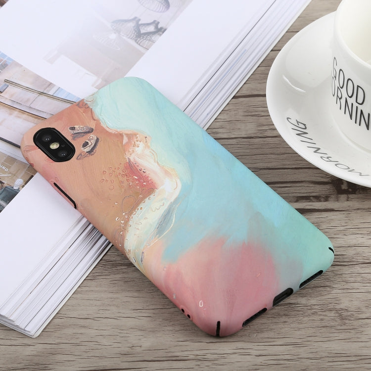 For iPhone XS Max Luminous Seaside Pattern PC Protective Case