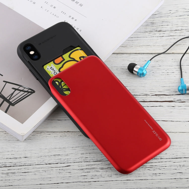 For iPhone XS Max GOOSPERY Sky Slide Bumper TPU + PC Case,with Card Slot