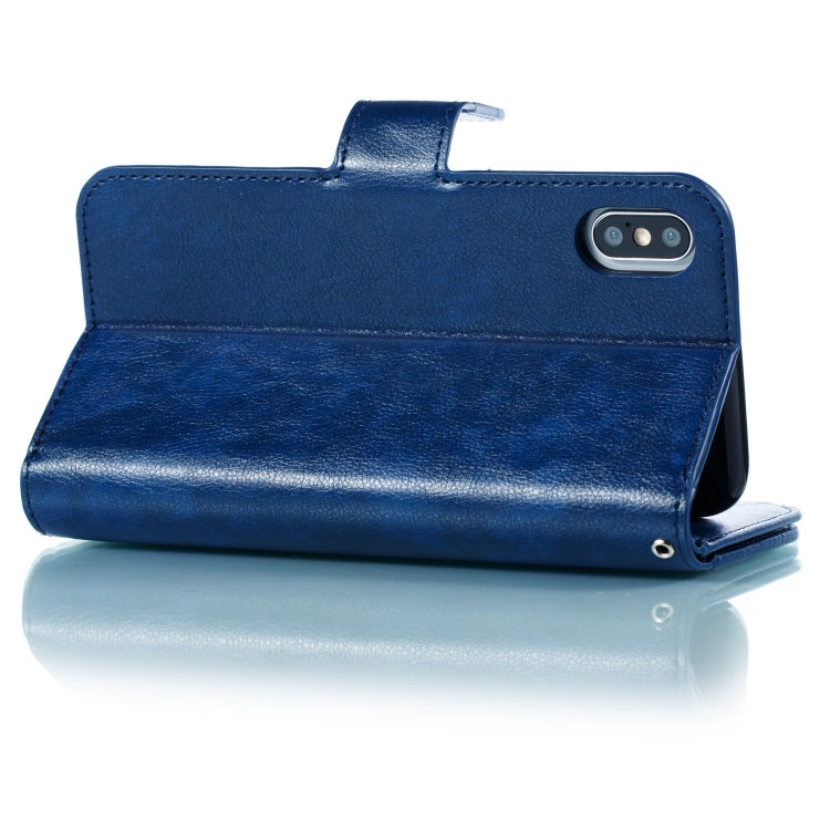 For iPhone XS Max Litchi Texture Horizontal Flip Leather Case with Nine Card Slots & Wallet & Photo Frame