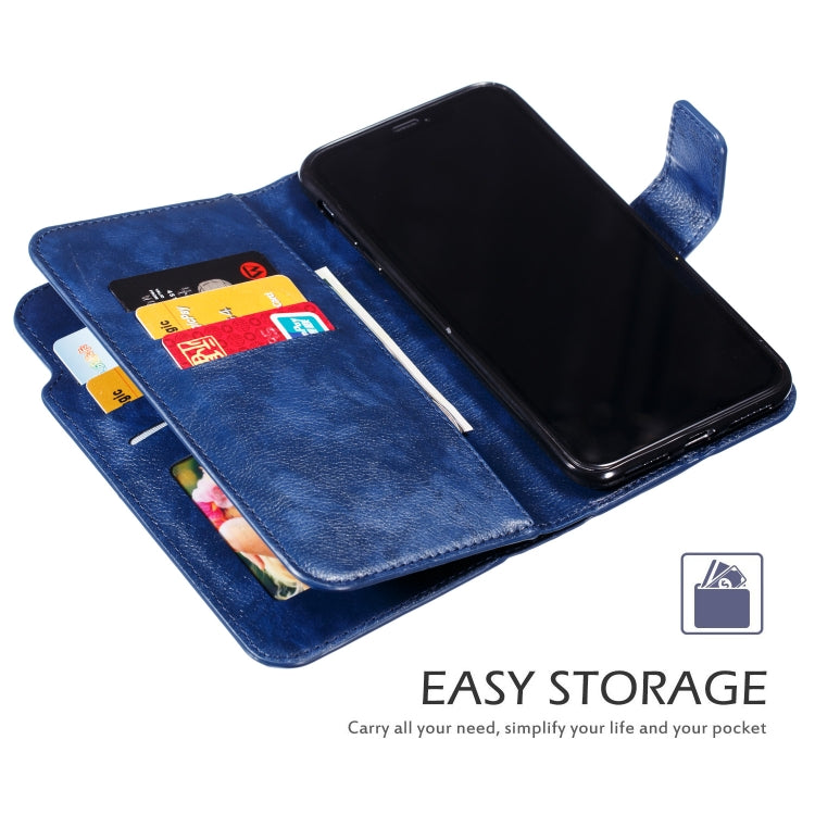 For iPhone XS Max Litchi Texture Horizontal Flip Leather Case with Nine Card Slots & Wallet & Photo Frame