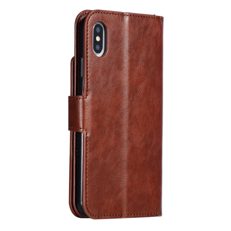 For iPhone XS Max Litchi Texture Horizontal Flip Leather Case with Nine Card Slots & Wallet & Photo Frame