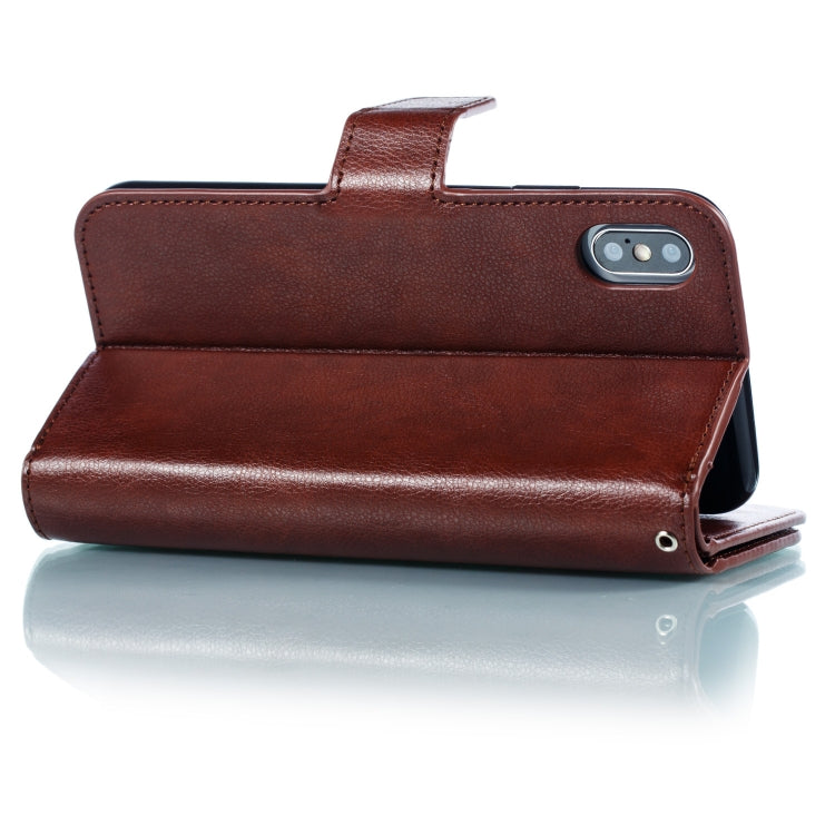 For iPhone XS Max Litchi Texture Horizontal Flip Leather Case with Nine Card Slots & Wallet & Photo Frame