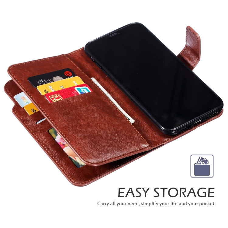 For iPhone XS Max Litchi Texture Horizontal Flip Leather Case with Nine Card Slots & Wallet & Photo Frame