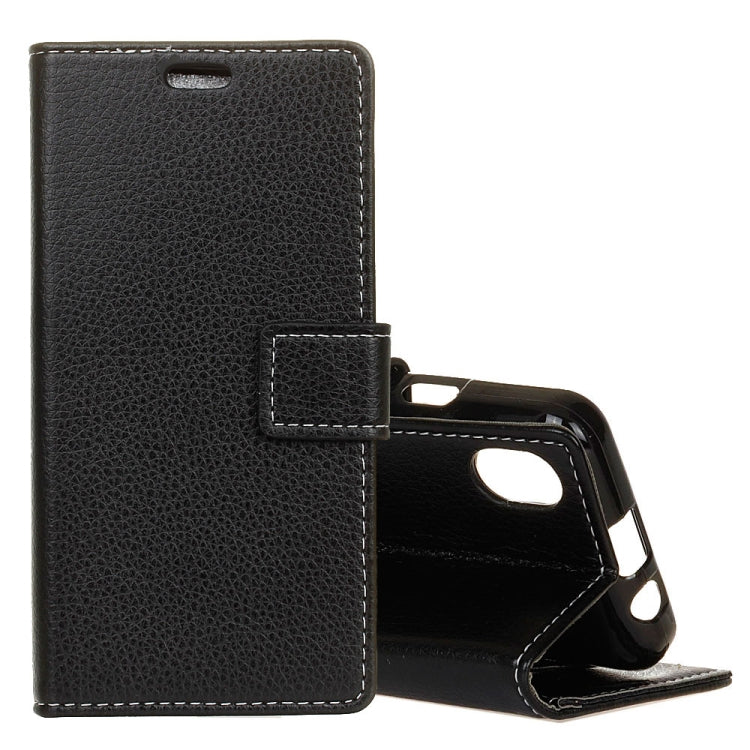 For iPhone XS Max Litchi Texture Horizontal Flip Leather Case with Holder & Card Slots & Wallet