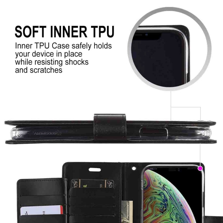For iPhone XS Max GOOSPERY RICH DIARY Crazy Horse Texture Horizontal Flip Leather Case with Card Slots & Wallet