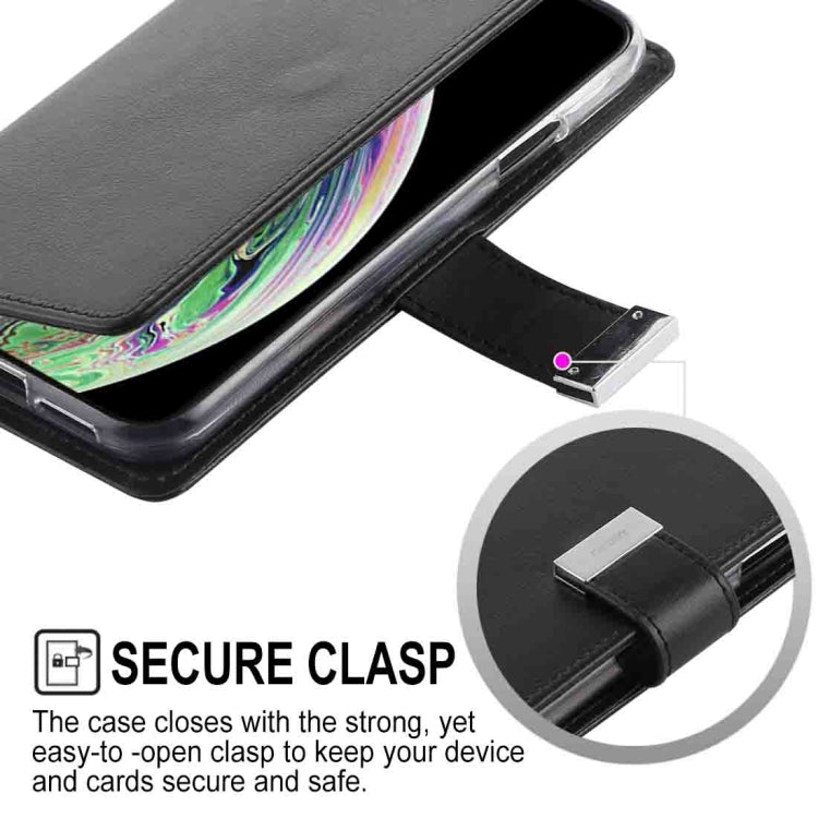 For iPhone XS Max GOOSPERY RICH DIARY Crazy Horse Texture Horizontal Flip Leather Case with Card Slots & Wallet