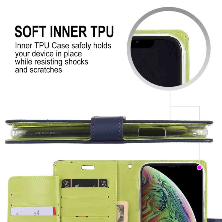 For iPhone XS Max GOOSPERY RICH DIARY Crazy Horse Texture Horizontal Flip Leather Case with Card Slots & Wallet