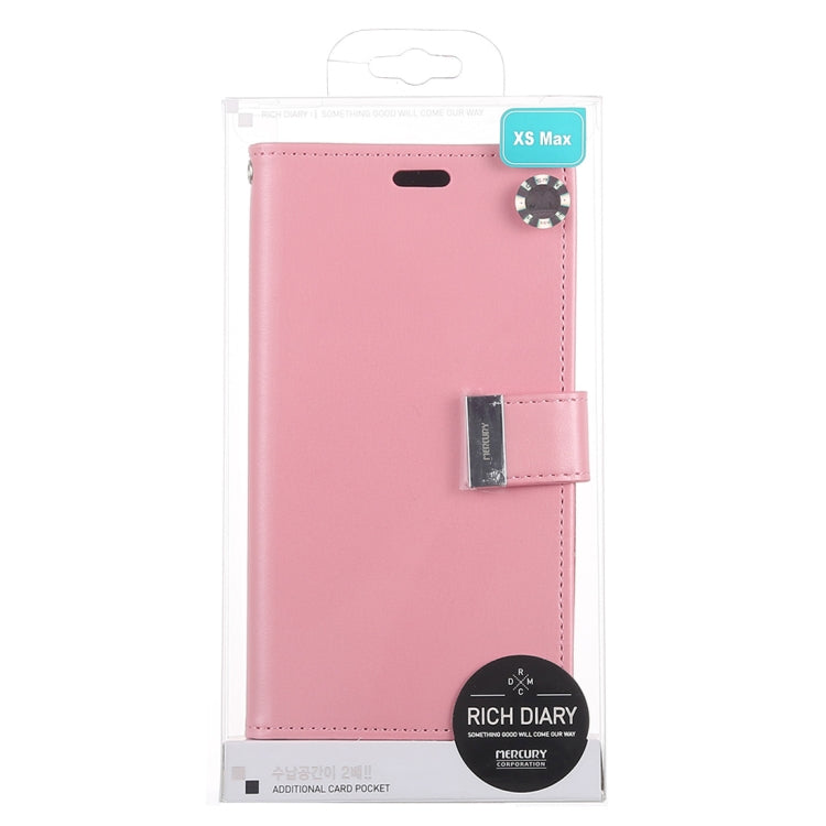For iPhone XS Max GOOSPERY RICH DIARY Crazy Horse Texture Horizontal Flip Leather Case with Card Slots & Wallet