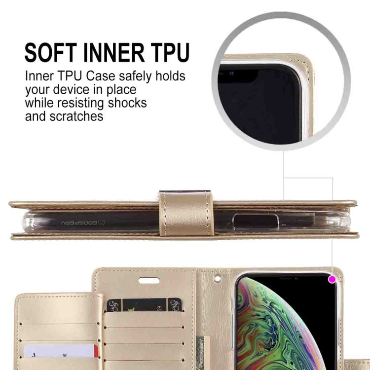 For iPhone XS Max GOOSPERY RICH DIARY Crazy Horse Texture Horizontal Flip Leather Case with Card Slots & Wallet