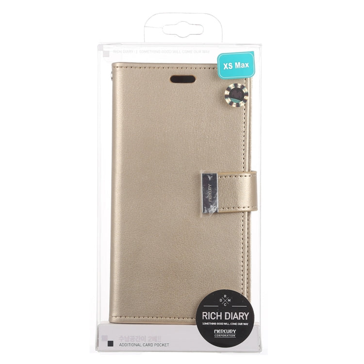 For iPhone XS Max GOOSPERY RICH DIARY Crazy Horse Texture Horizontal Flip Leather Case with Card Slots & Wallet