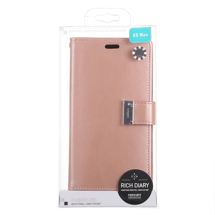 For iPhone XS Max GOOSPERY RICH DIARY Crazy Horse Texture Horizontal Flip Leather Case with Card Slots & Wallet
